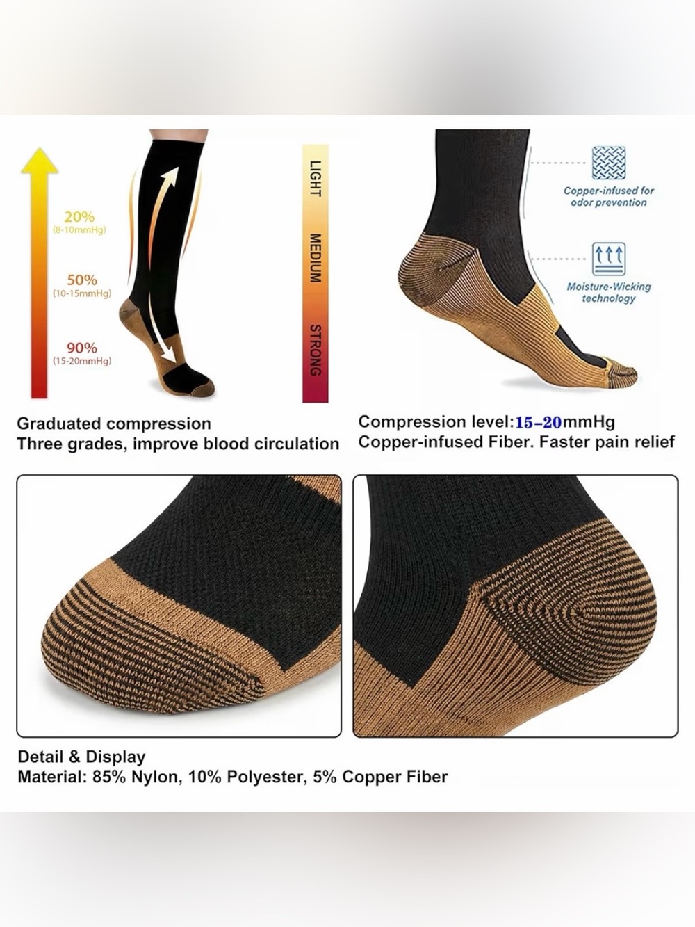 Compression Socks 6 Pack - Picture 7 of 7